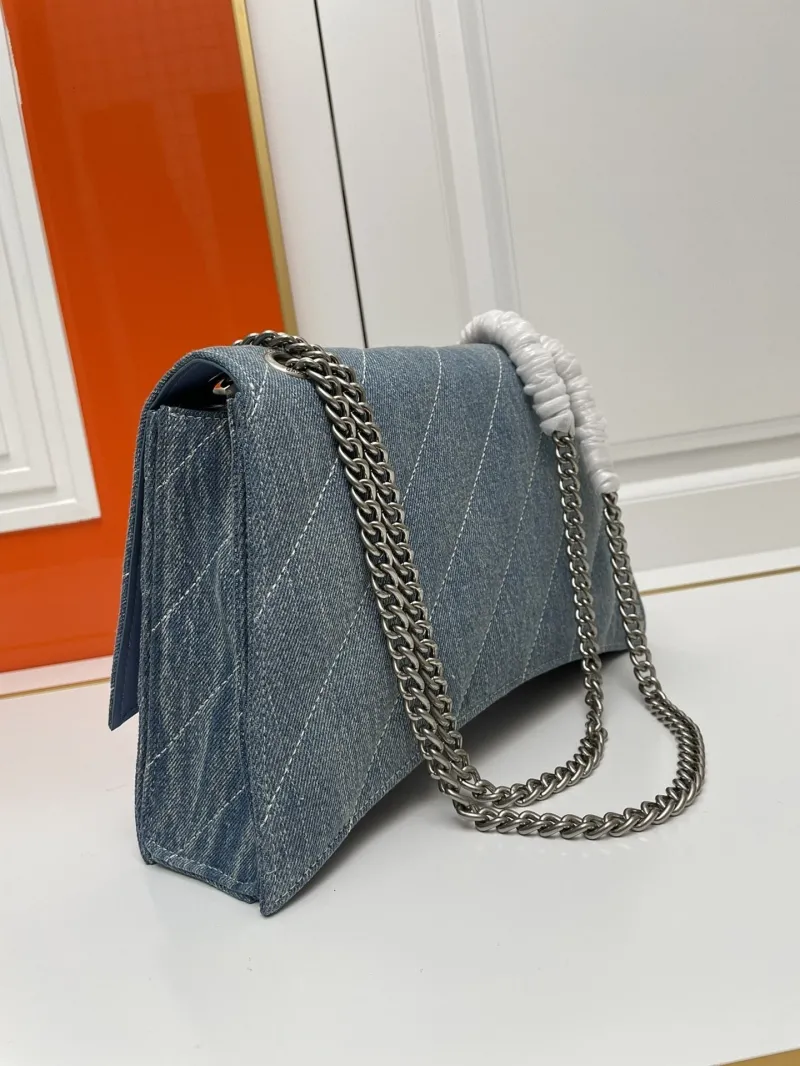 Balenciaga Large Denim Chain Shoulder Bag 8911 - Image 6