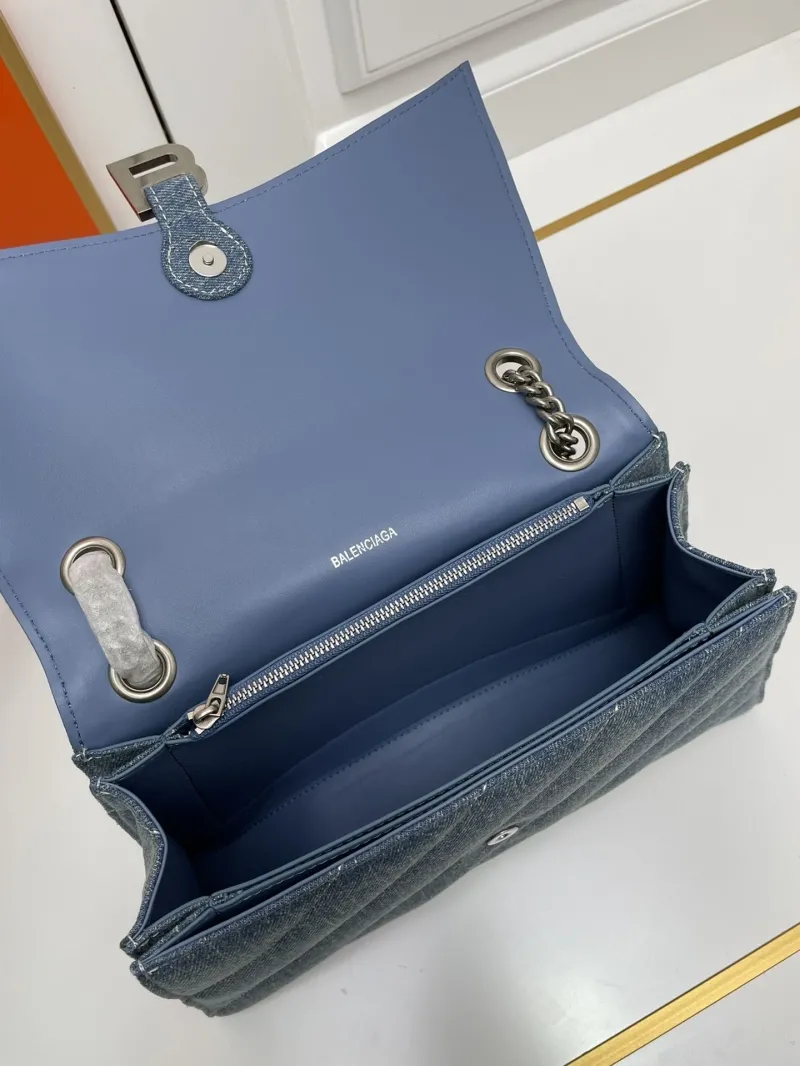 Balenciaga Large Denim Chain Shoulder Bag 8911 - Image 8