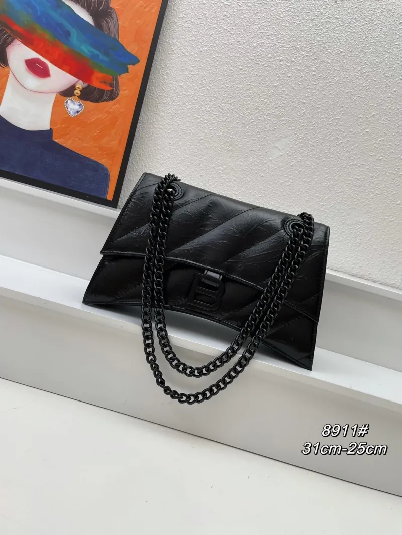 Balenciaga Black Quilted Chain Shoulder Bag 8911