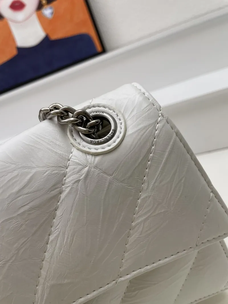 Balenciaga White Quilted Chain Shoulder Bag 8911 - Image 5