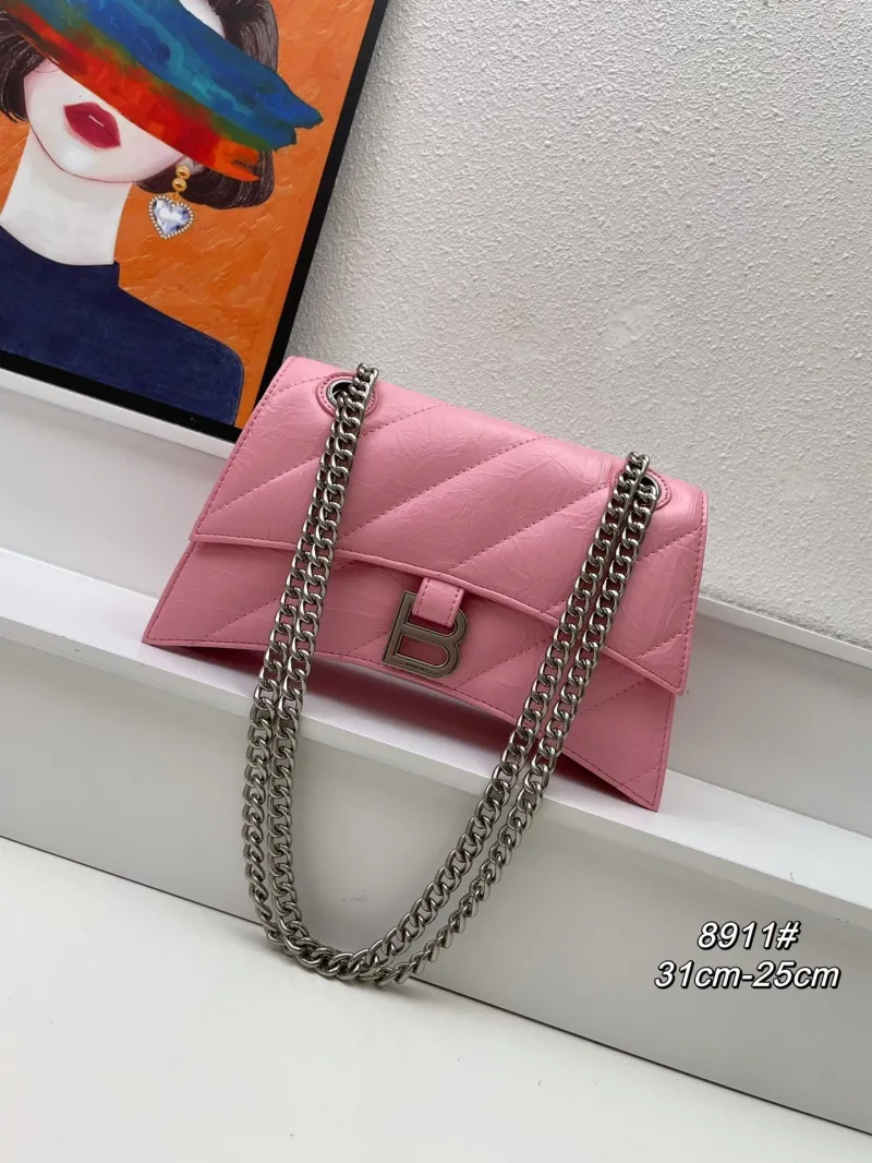 Balenciaga Pink Quilted Chain Shoulder Bag 8911