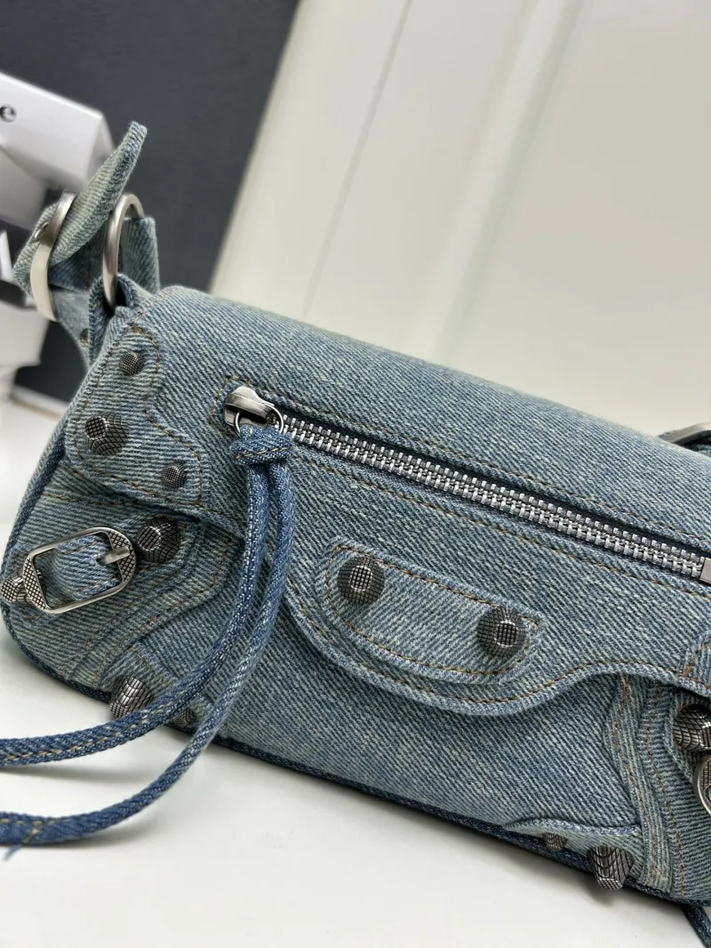 Balenciaga Denim Small Top Handle Bag 9020 - Image 5