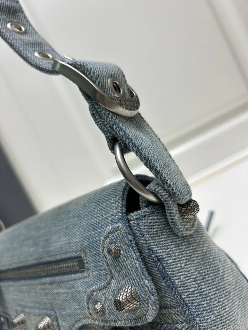 Balenciaga Denim Small Top Handle Bag 9020 - Image 6