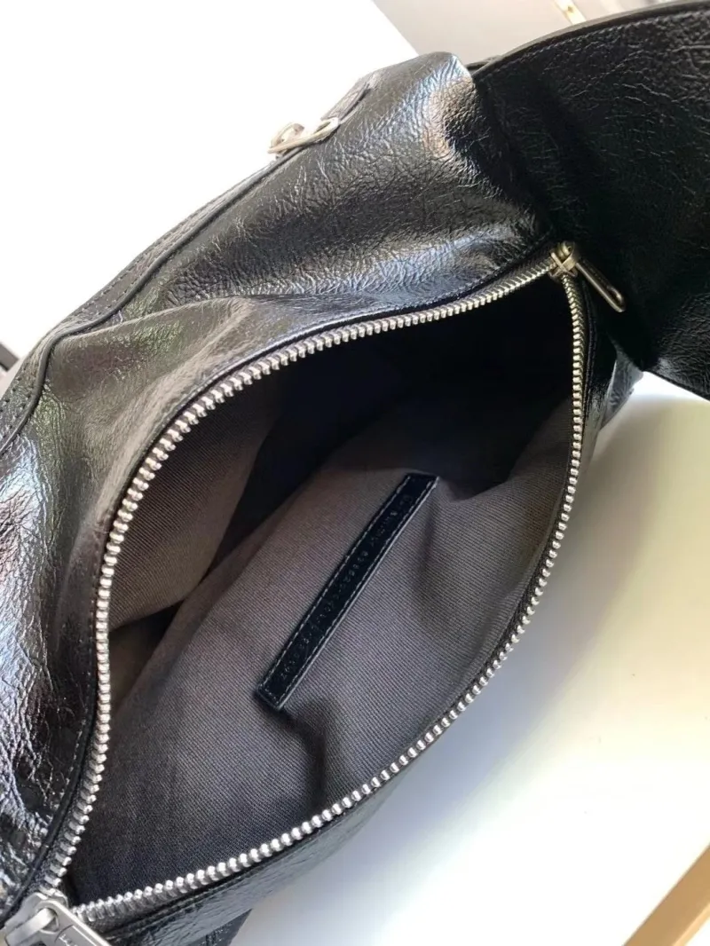 Balenciaga Black Leather Shoulder Bag 9019 - Image 9