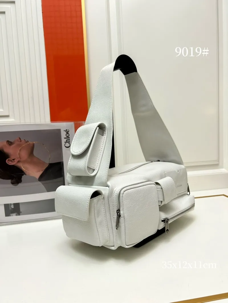 Balenciaga White 9019 Multi-pocket Shoulder Bag - Image 3