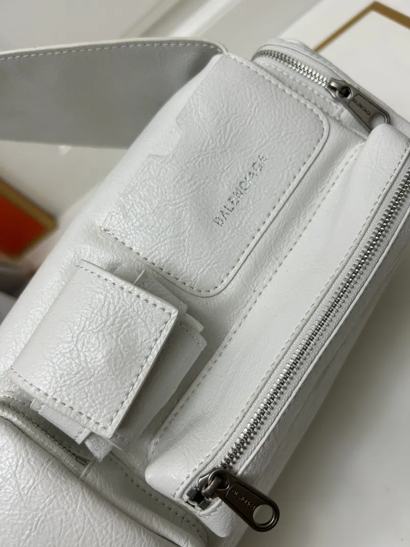Balenciaga White 9019 Multi-pocket Shoulder Bag - Image 6