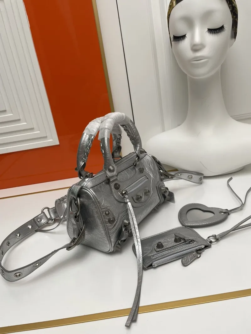 Balenciaga Silver Top Handle Bag 9013 - Image 3