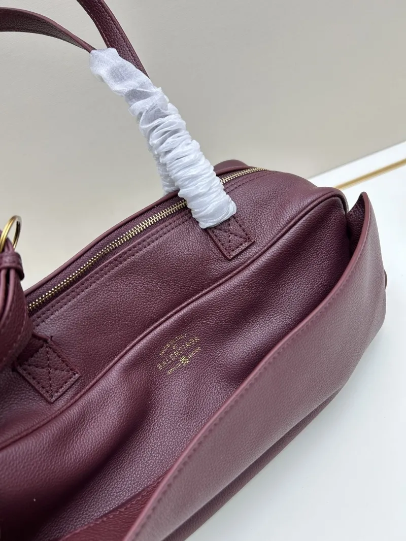 Balenciaga Burgundy Leather Top Handle Shoulder Bag 164 - Image 4