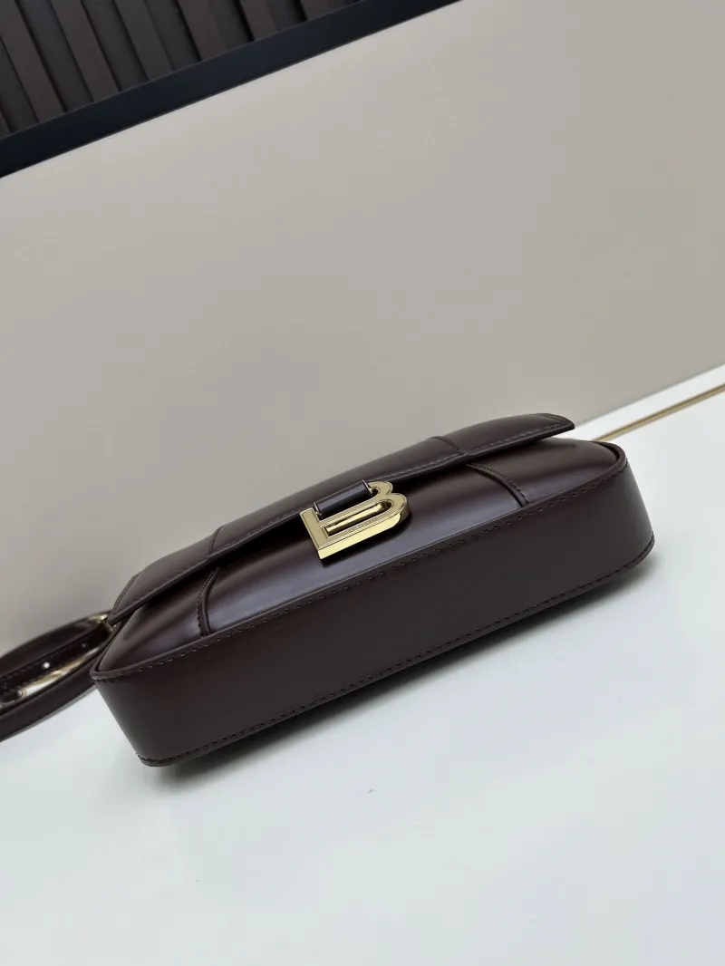 Balenciaga Dark Brown Leather Shoulder Bag 02606 - Image 5