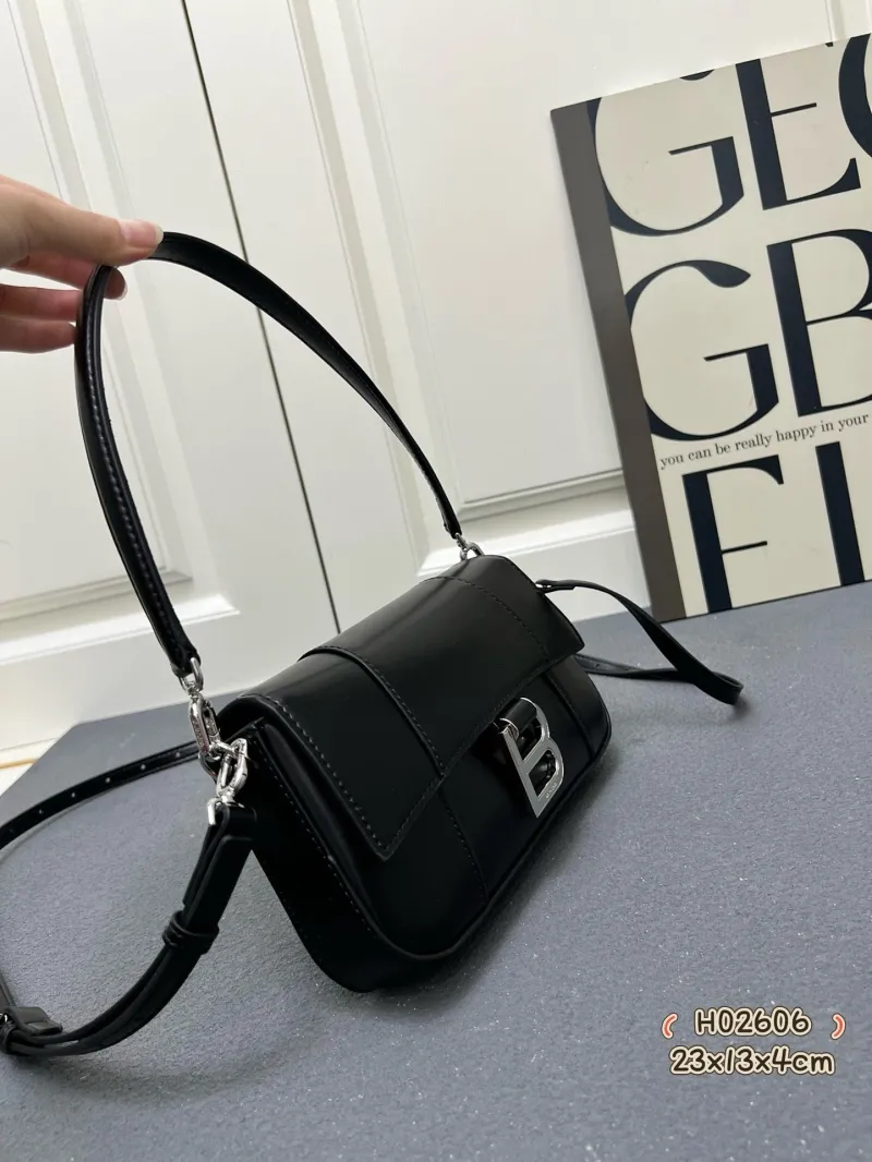 Alternative view of Balenciaga Black Leather Top Handle Crossbody Bag H02606