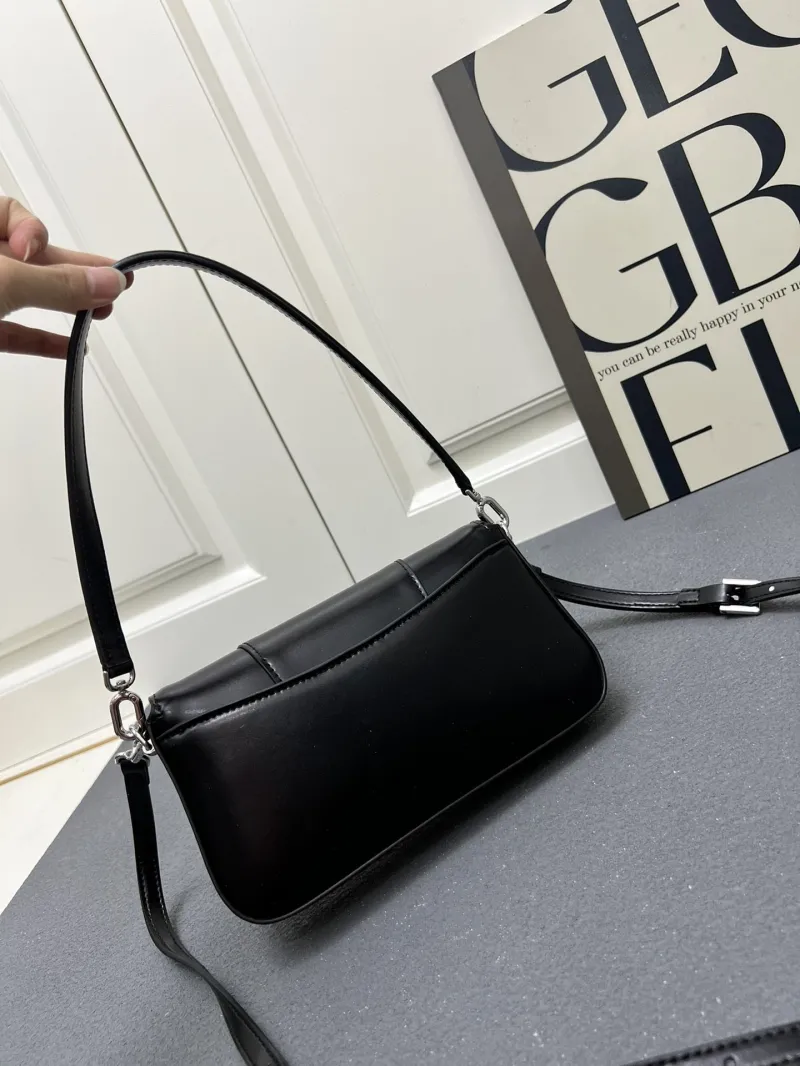 Balenciaga Black Leather Top Handle Crossbody Bag H02606 - Image 3