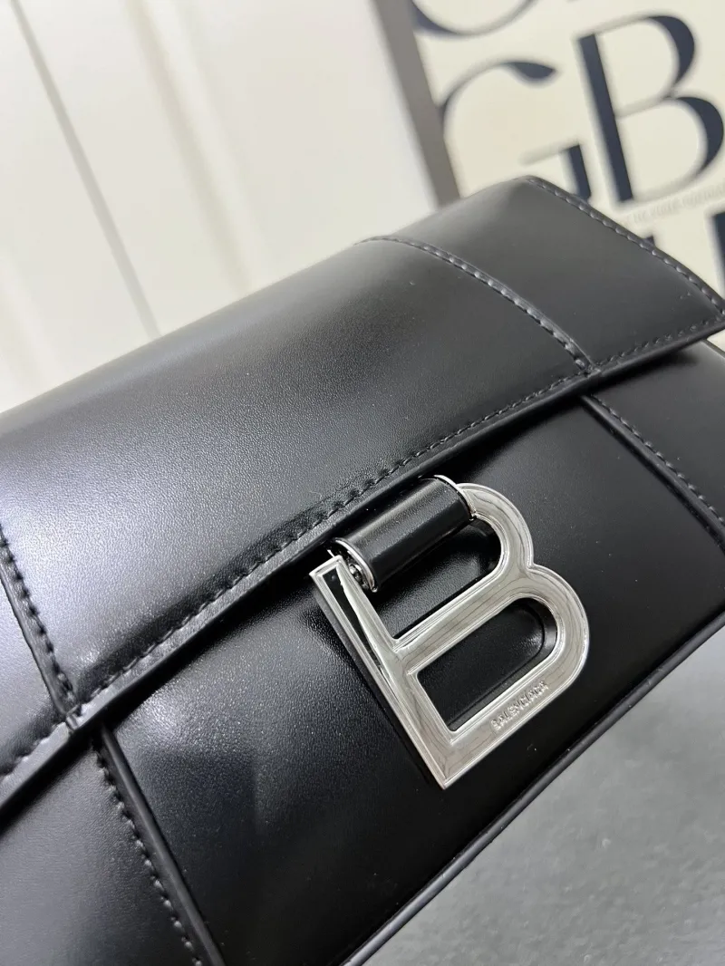 Balenciaga Black Leather Top Handle Crossbody Bag H02606 - Image 4