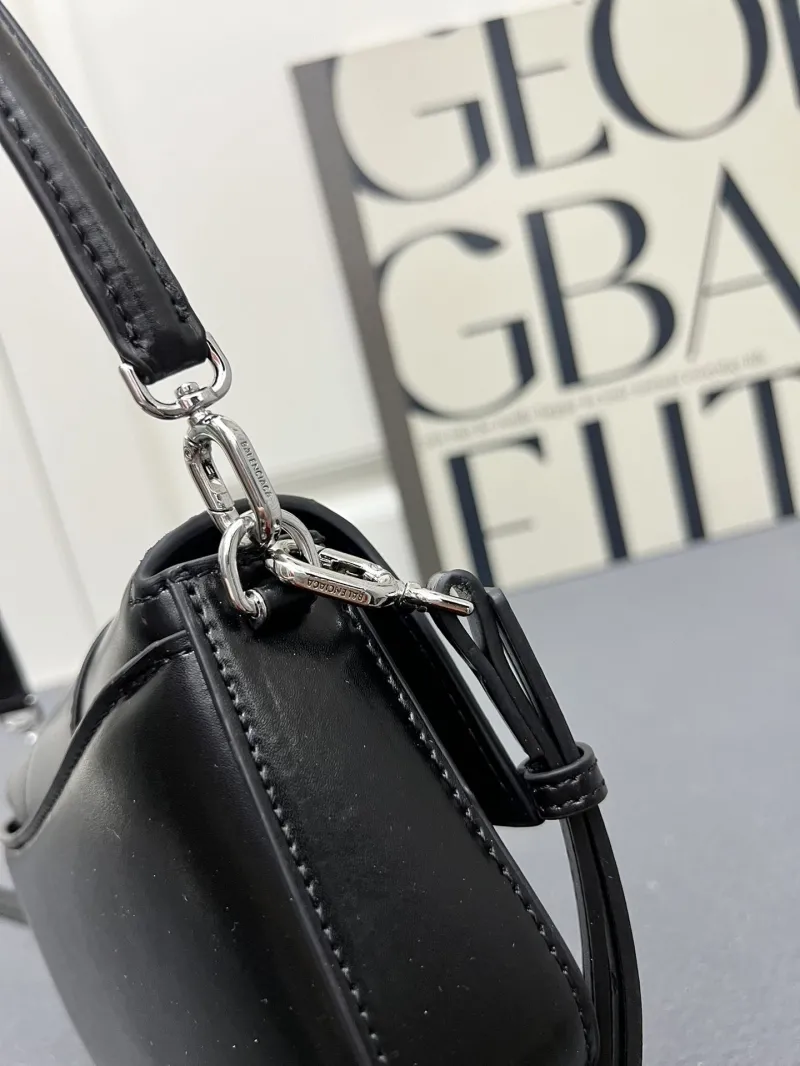 Balenciaga Black Leather Top Handle Crossbody Bag H02606 - Image 5