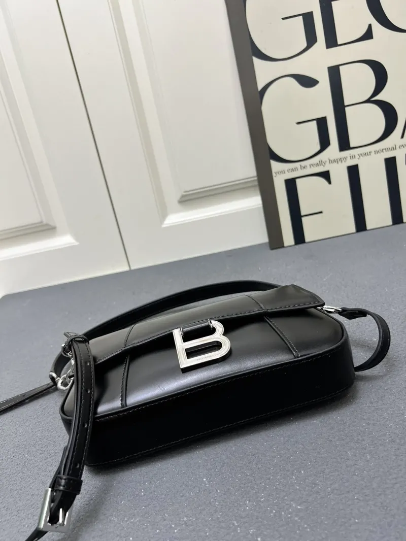 Balenciaga Black Leather Top Handle Crossbody Bag H02606 - Image 7