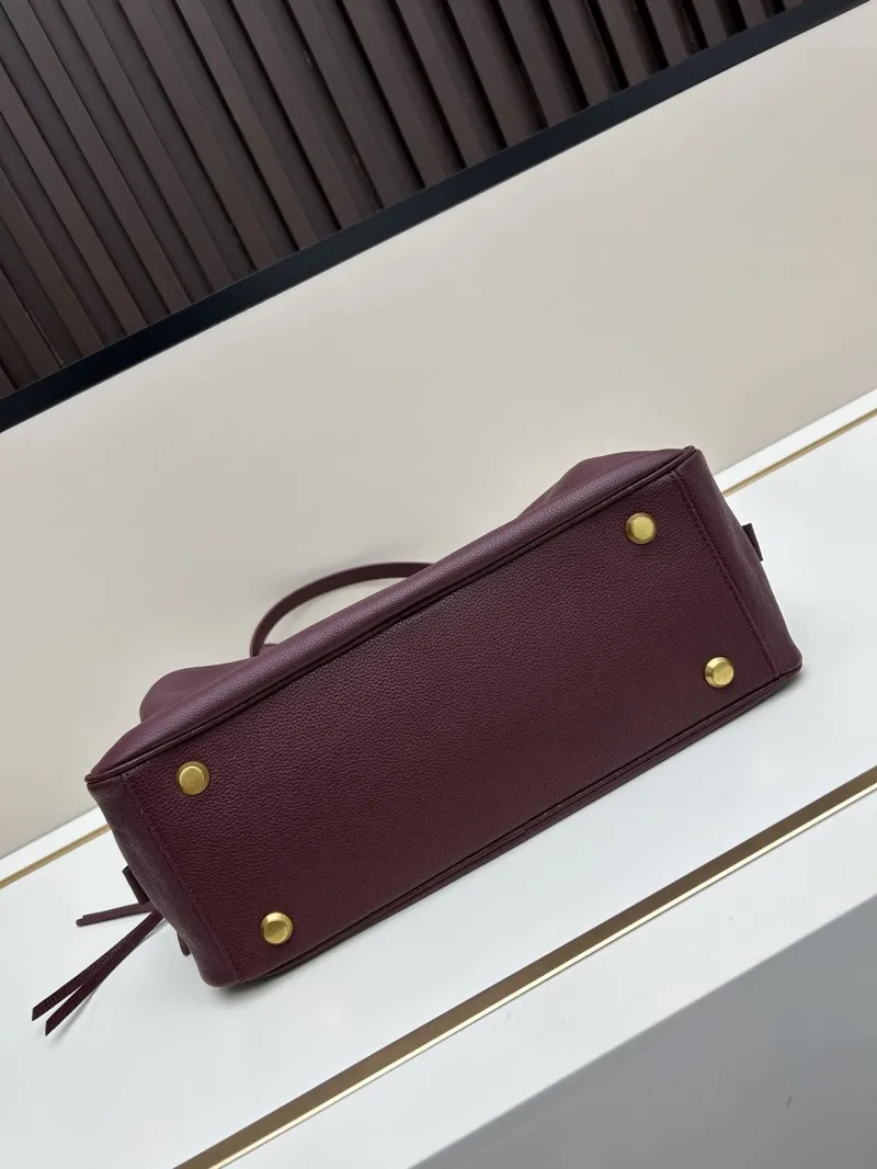 Balenciaga Burgundy Leather Top Handle Bag - Image 5