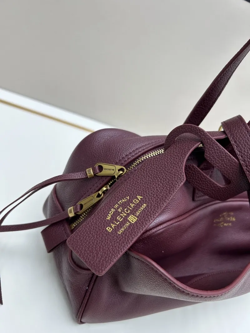 Balenciaga Burgundy Leather Top Handle Bag - Image 6