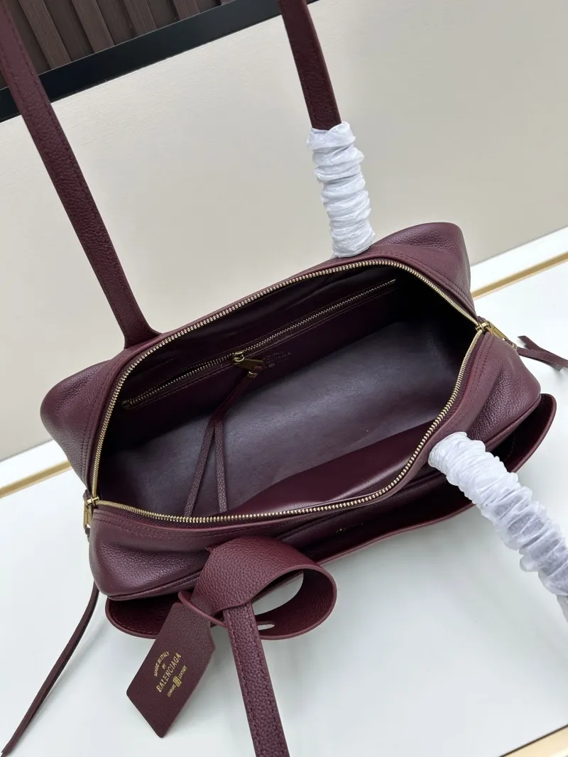 Balenciaga Burgundy Leather Top Handle Bag - Image 7