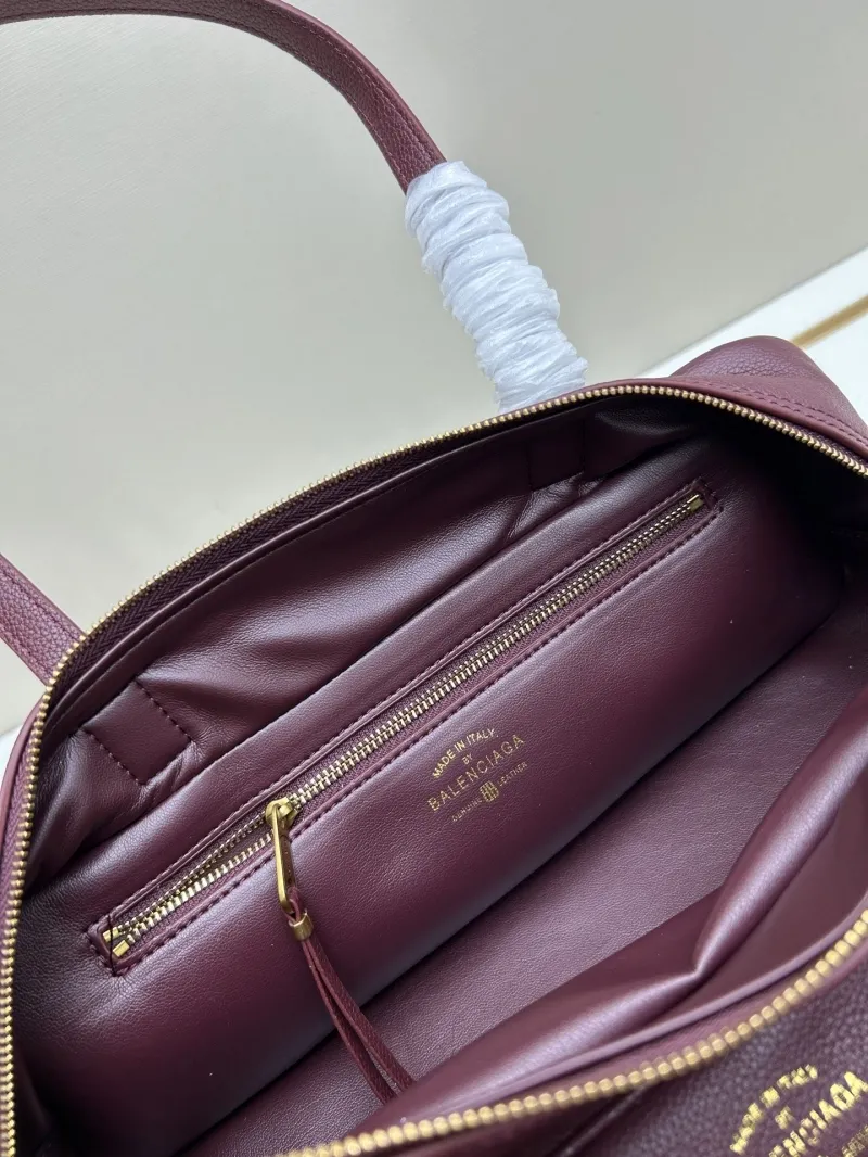 Balenciaga Burgundy Leather Top Handle Bag - Image 8