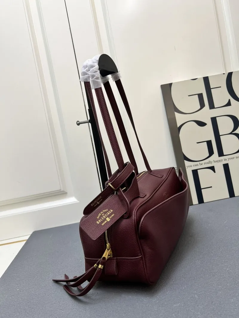 Balenciaga Burgundy Top Handle Shoulder Bag H06188 - Image 3