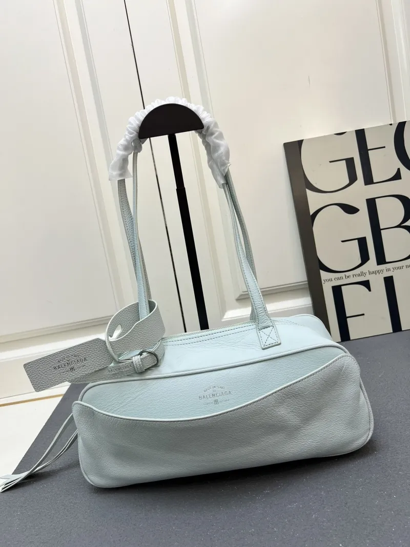 Balenciaga Pale Blue Leather Top Handle Bag