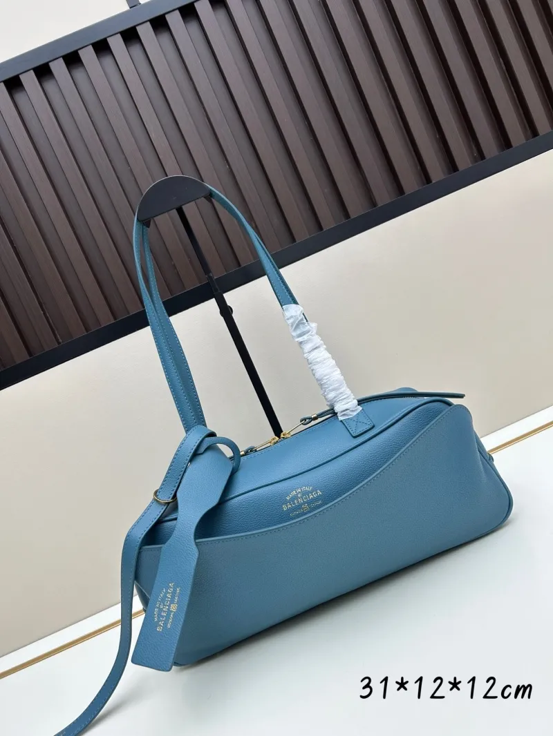 Balenciaga Blue Top Handle Leather Bag 206