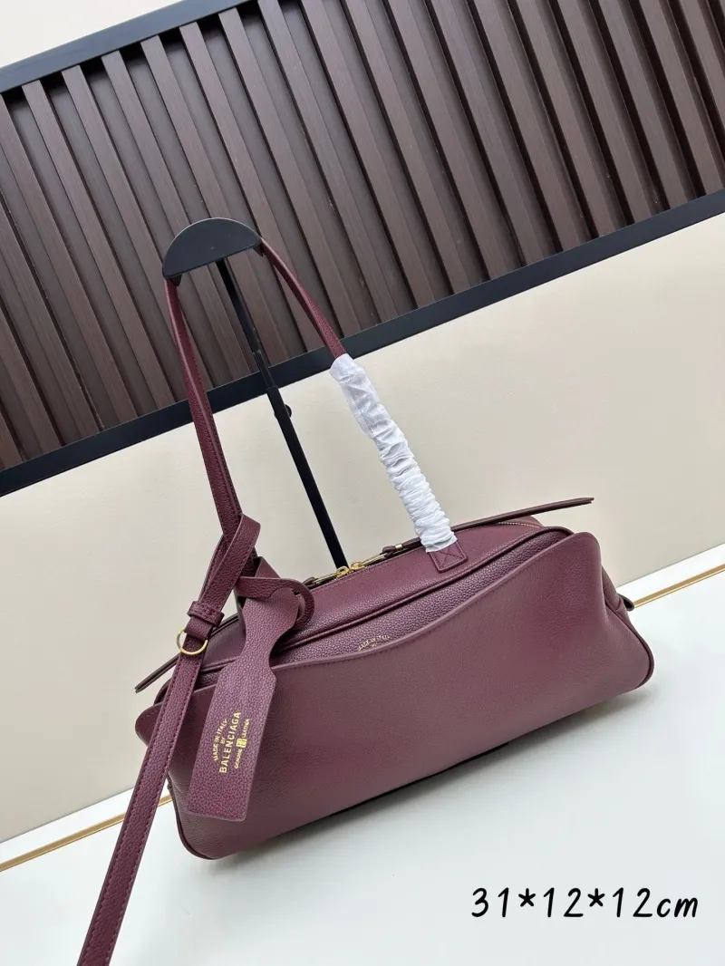 Balenciaga Burgundy Top Handle Shoulder Bag