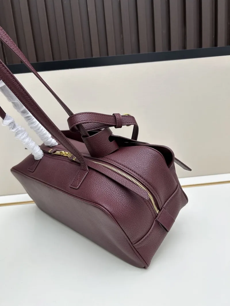 Balenciaga Burgundy Top Handle Shoulder Bag - Image 3