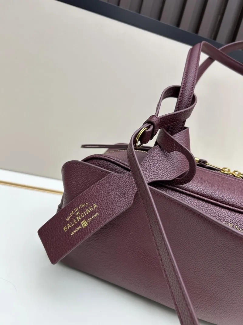 Balenciaga Burgundy Top Handle Shoulder Bag - Image 4