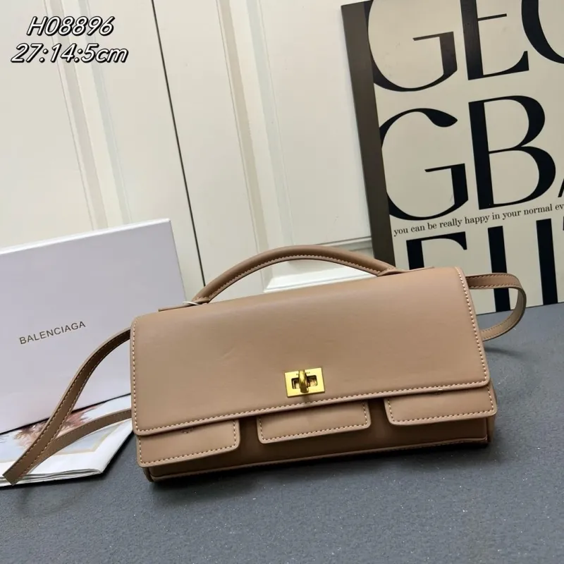 Balenciaga H08896 Beige Top Handle Crossbody Bag