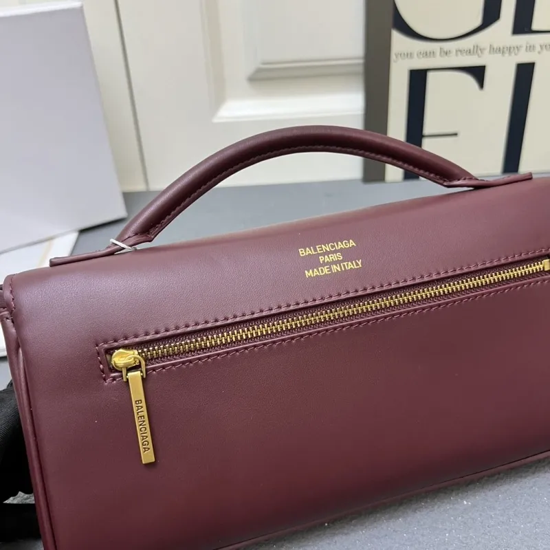 Balenciaga H08896 Burgundy Top Handle Crossbody Bag - Image 6