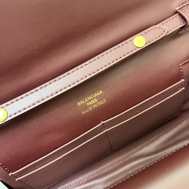 Balenciaga H08896 Burgundy Top Handle Crossbody Bag - Image 9