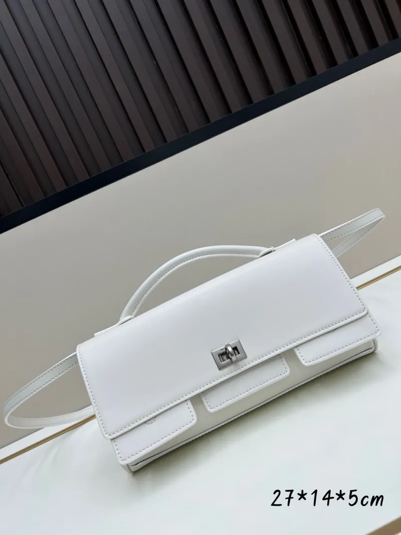 Balenciaga White Top Handle Crossbody Bag 222