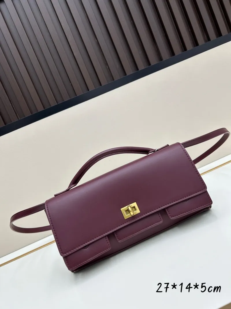 Balenciaga Burgundy Top Handle Crossbody Bag 223