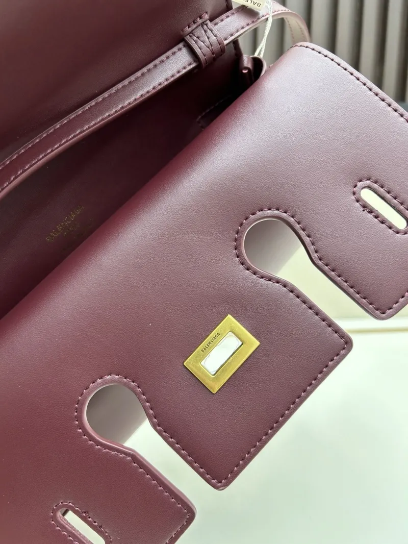 Balenciaga Burgundy Top Handle Crossbody Bag 223 - Image 3