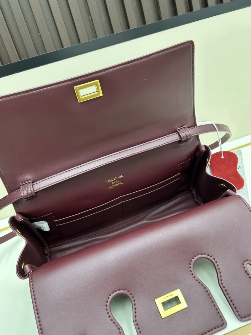 Balenciaga Burgundy Top Handle Crossbody Bag 223 - Image 5