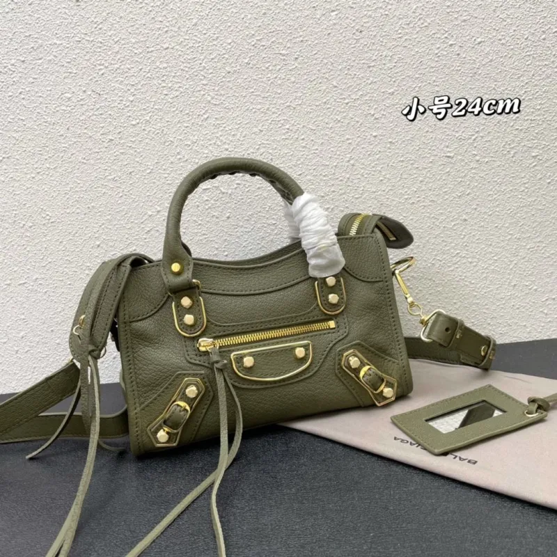 Balenciaga Small 24cm Olive Green Top Handle Bag