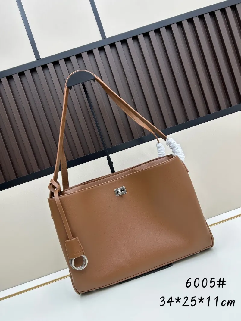 Balenciaga Brown Leather Top Handle Bag 6005