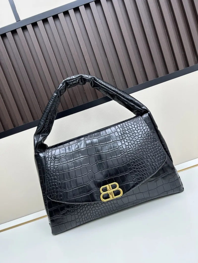 Balenciaga Black Crocodile Top Handle Bag 241