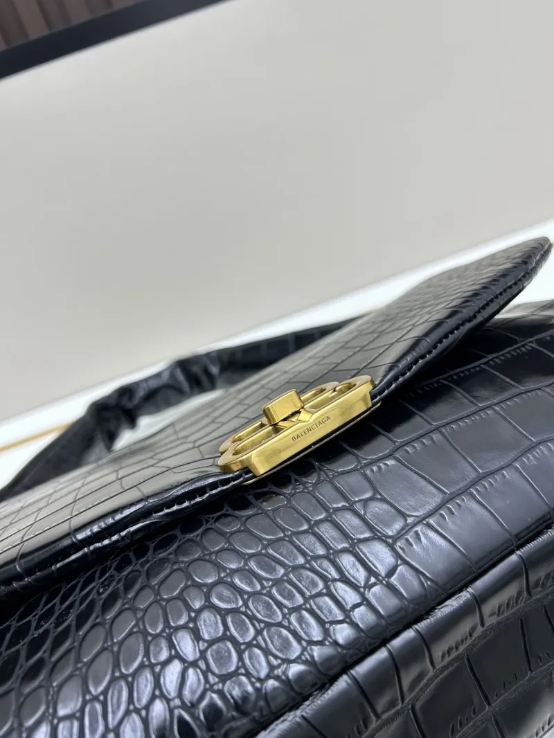 Balenciaga Black Crocodile Top Handle Bag 241 - Image 4