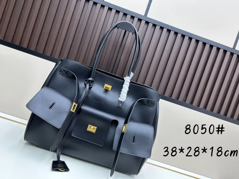 Balenciaga Black Crocodile Top Handle Bag 8050 - Image 3