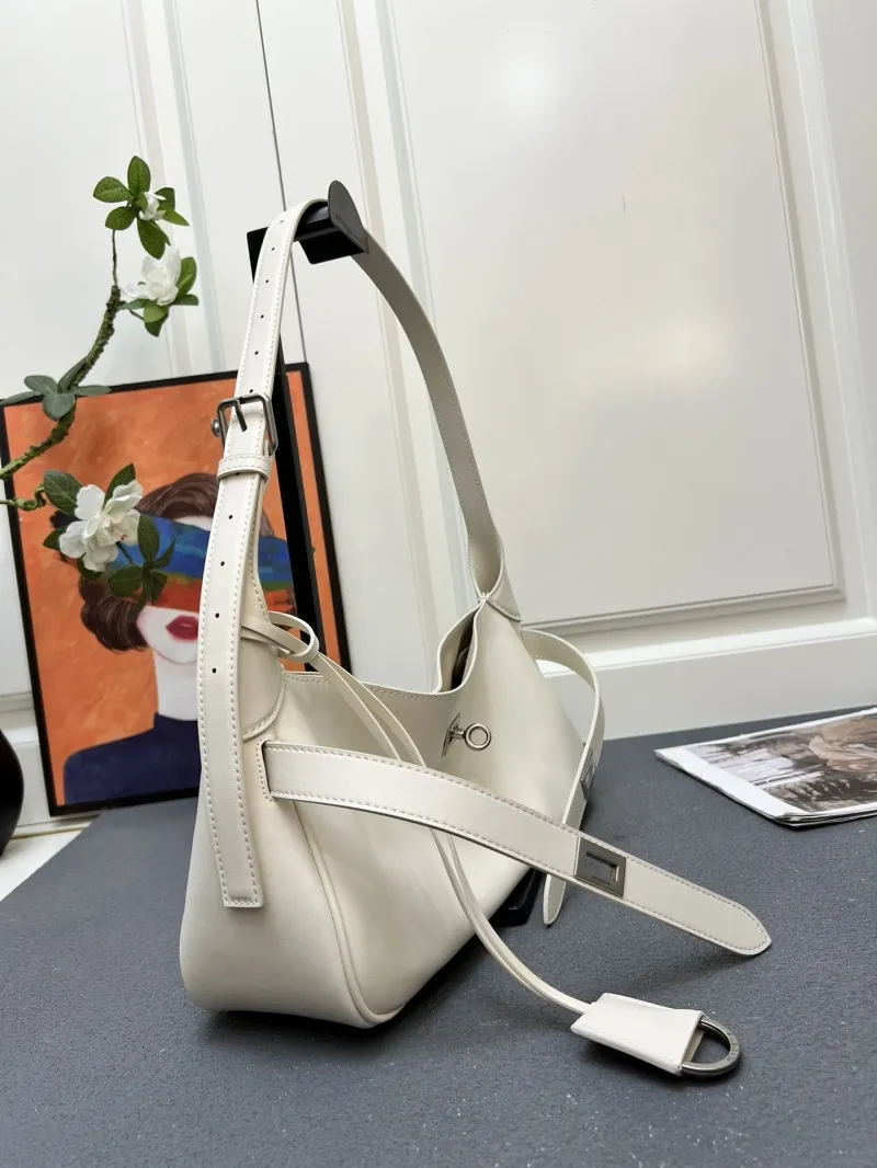Balenciaga White Hobo Bag 248 - Image 4