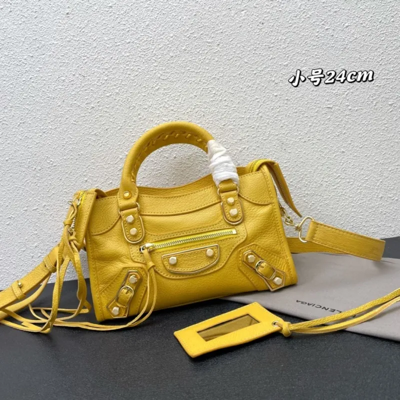 Balenciaga Small Yellow Top Handle Bag