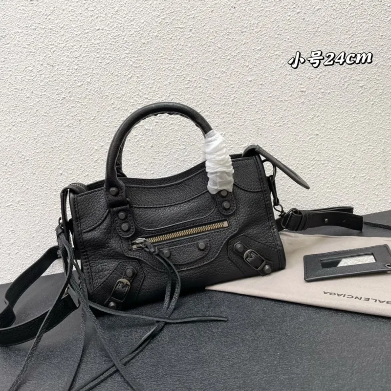 Balenciaga Small Black Top Handle Crossbody Bag