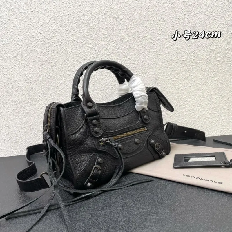 Balenciaga Small Black Top Handle Crossbody Bag - Image 3