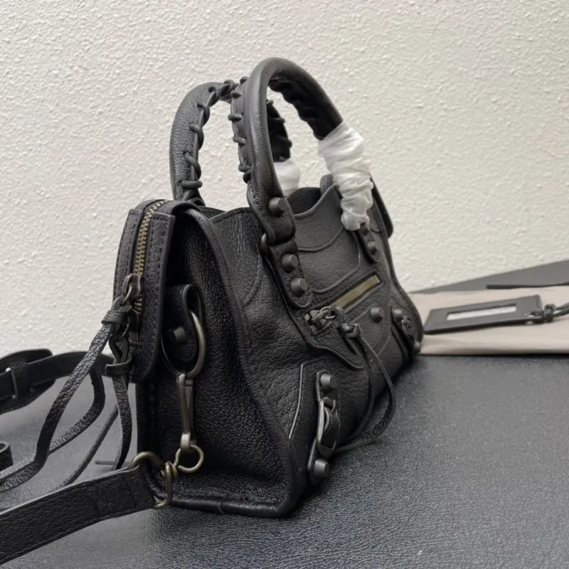 Balenciaga Small Black Top Handle Crossbody Bag - Image 4