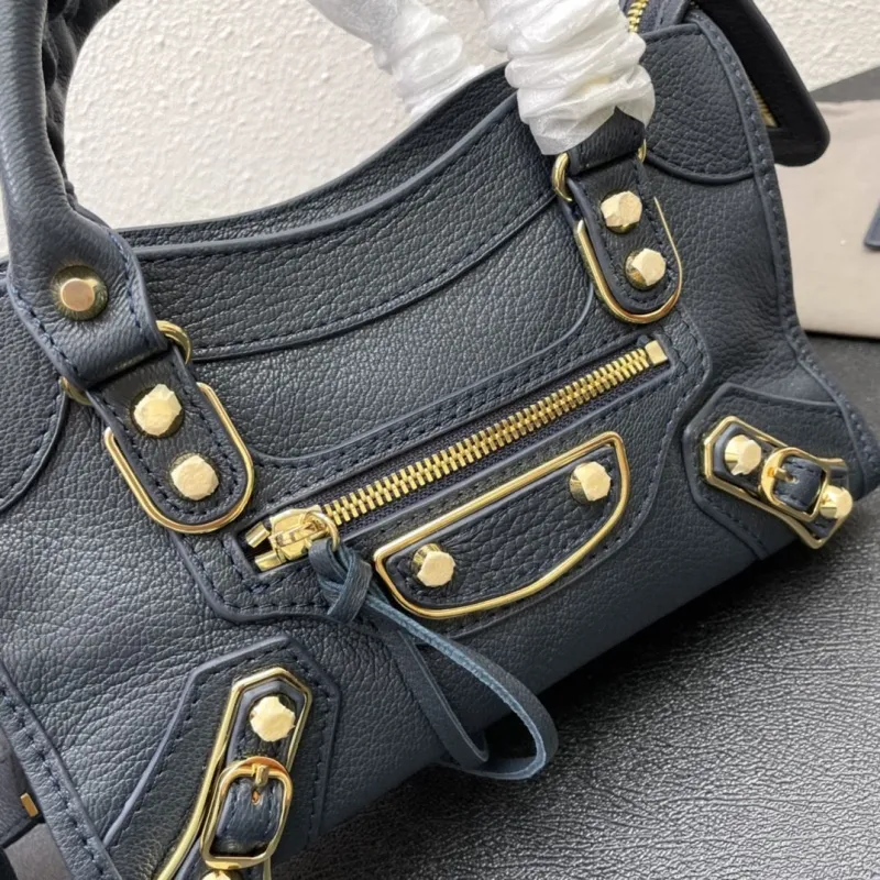Balenciaga Small 24cm Dark Navy Top Handle Bag 266 - Image 4