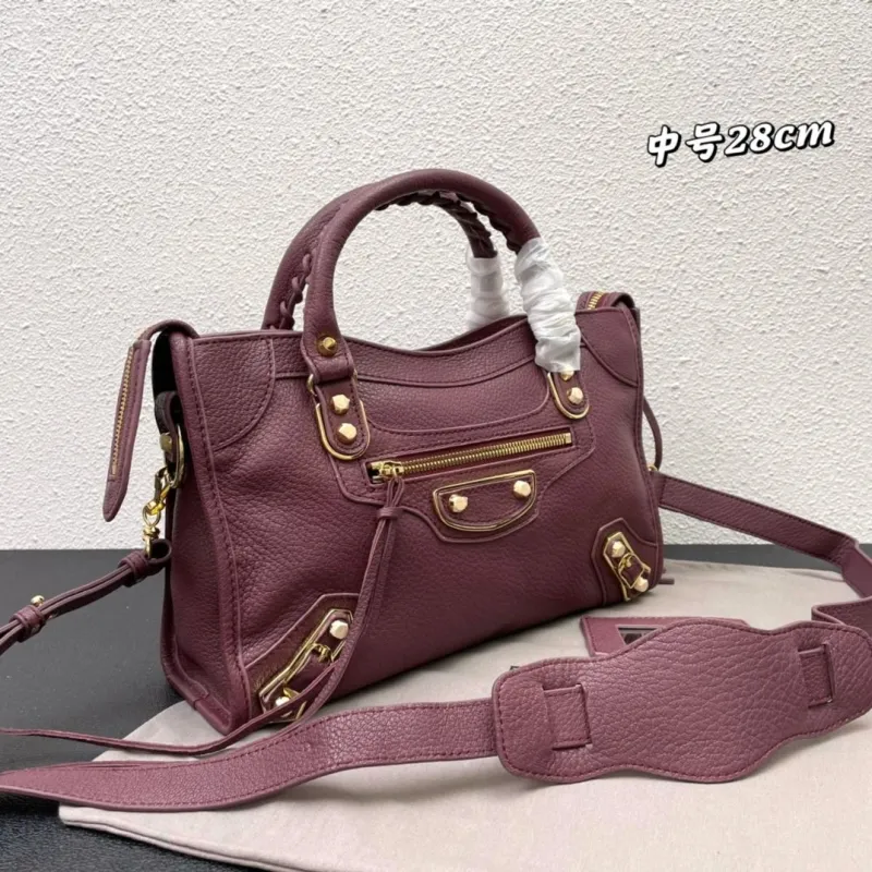 Balenciaga Medium 28cm Burgundy Top Handle Crossbody Bag - Image 3