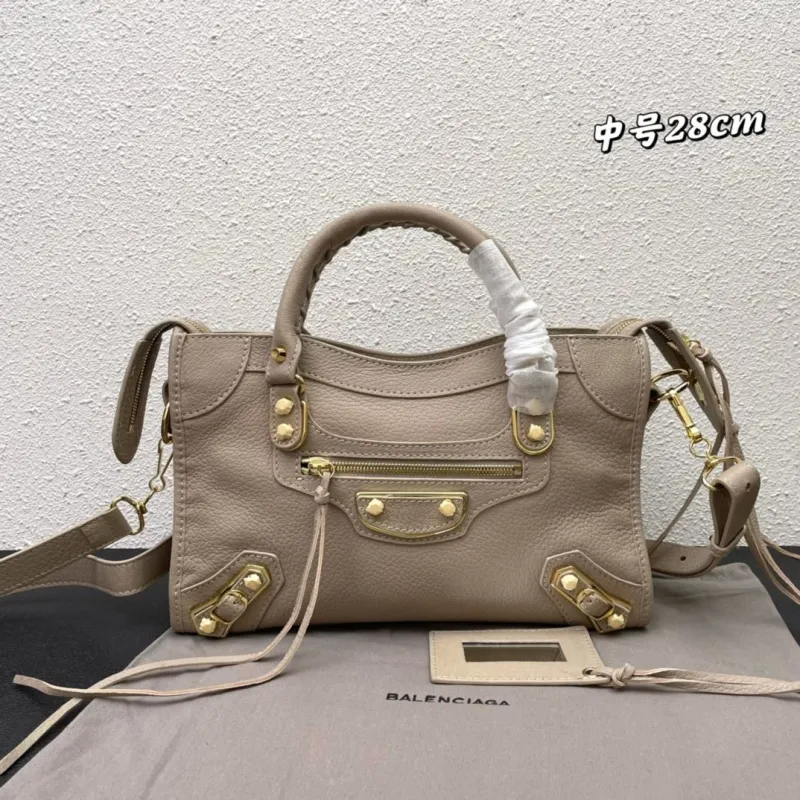 Balenciaga Medium Beige Top Handle Leather Bag