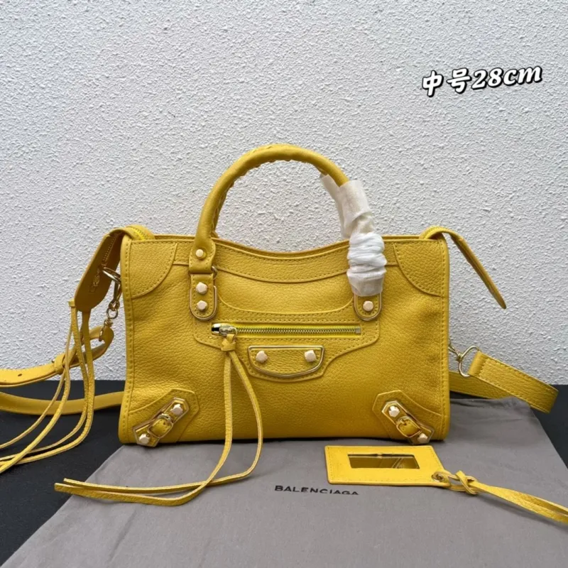 Balenciaga Yellow Medium Top Handle Bag 28cm