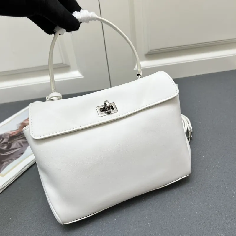 Balenciaga White Top Handle Crossbody Bag 6625SQ 23cm - Image 4